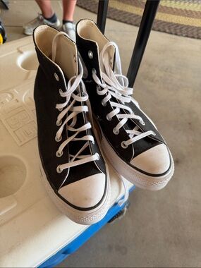 Converse Black and White High-Top Canvas Sneakers